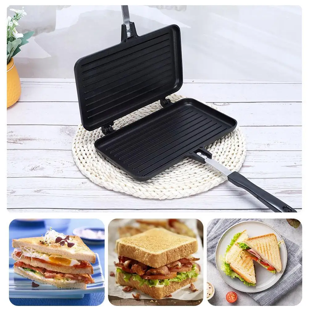 Mini Pancake Griddle - Двусторонняя сковорода с антипригарным покрытием, сэндвичница,