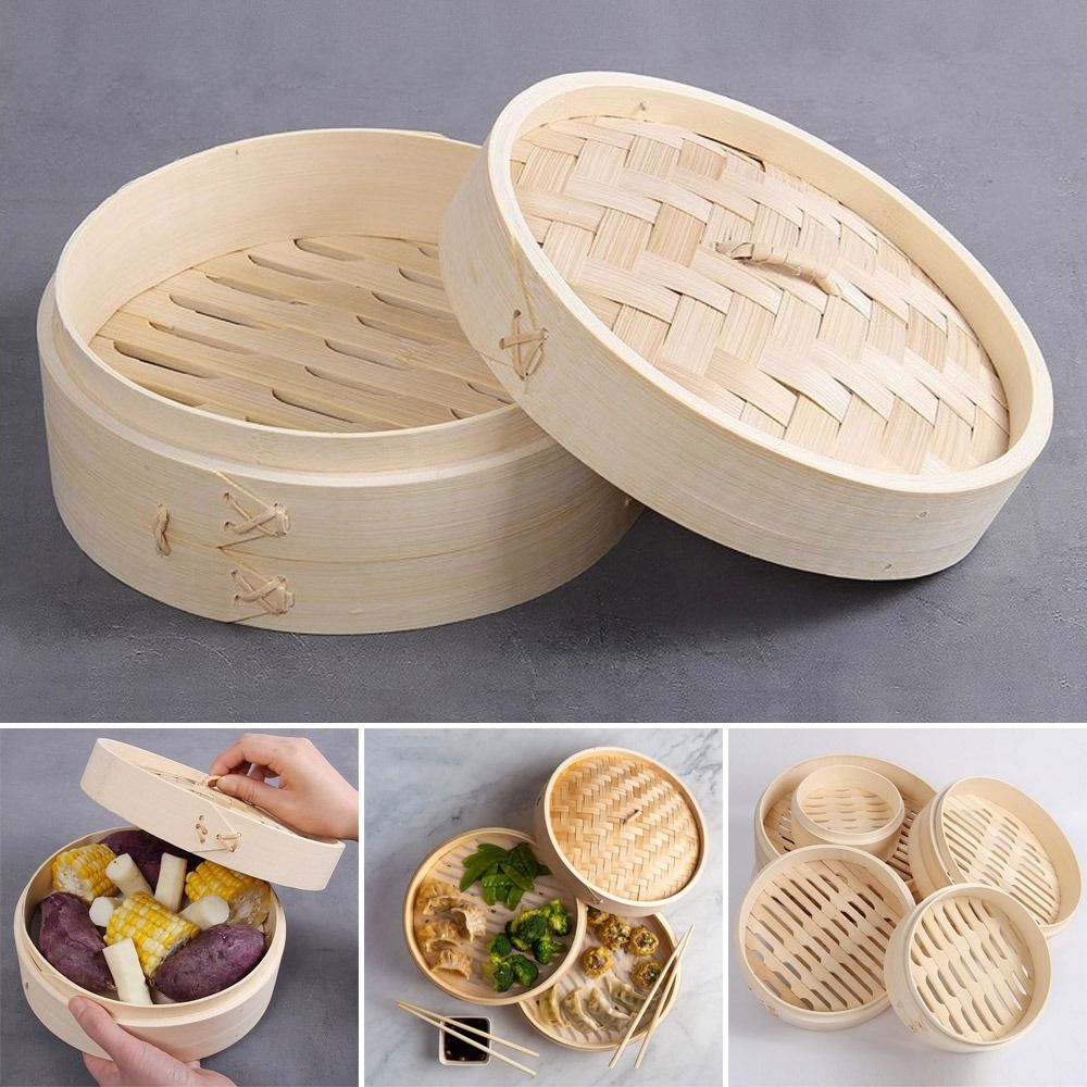 Bao Steamer Bamboo - Бамбуковая корзина для пароварки с крышкой,