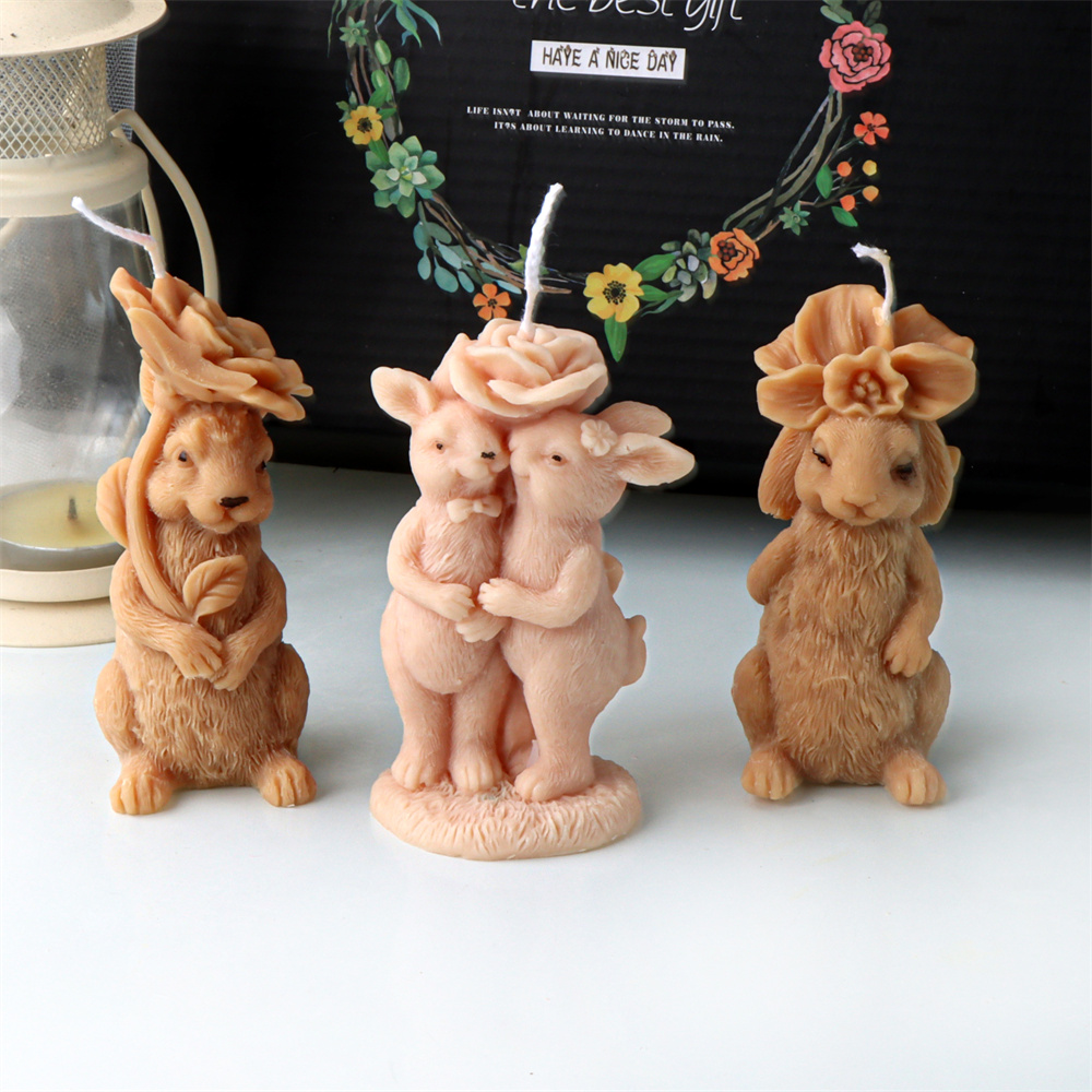 Bunny Cake Mold - 3D цветок кролик свеча силиконовая форма